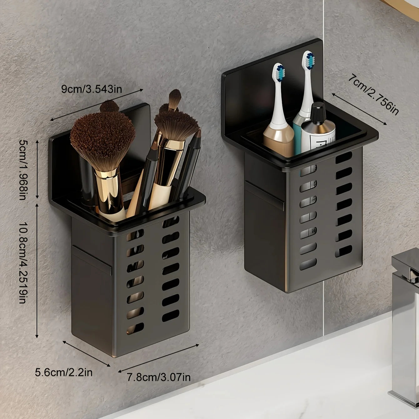 Sleek Wall-Mounted Bathroom Organizer