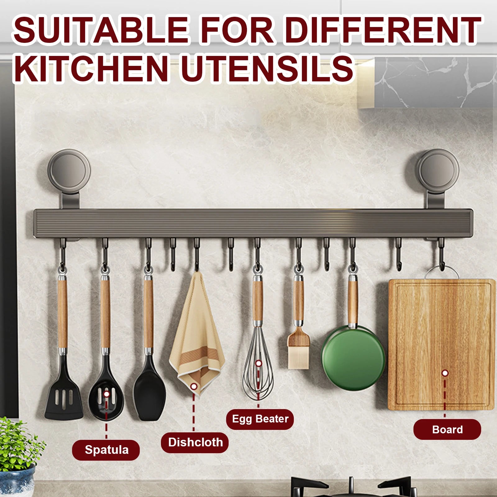 Kitchen Harmony Wall-Mounted Utensil Rack