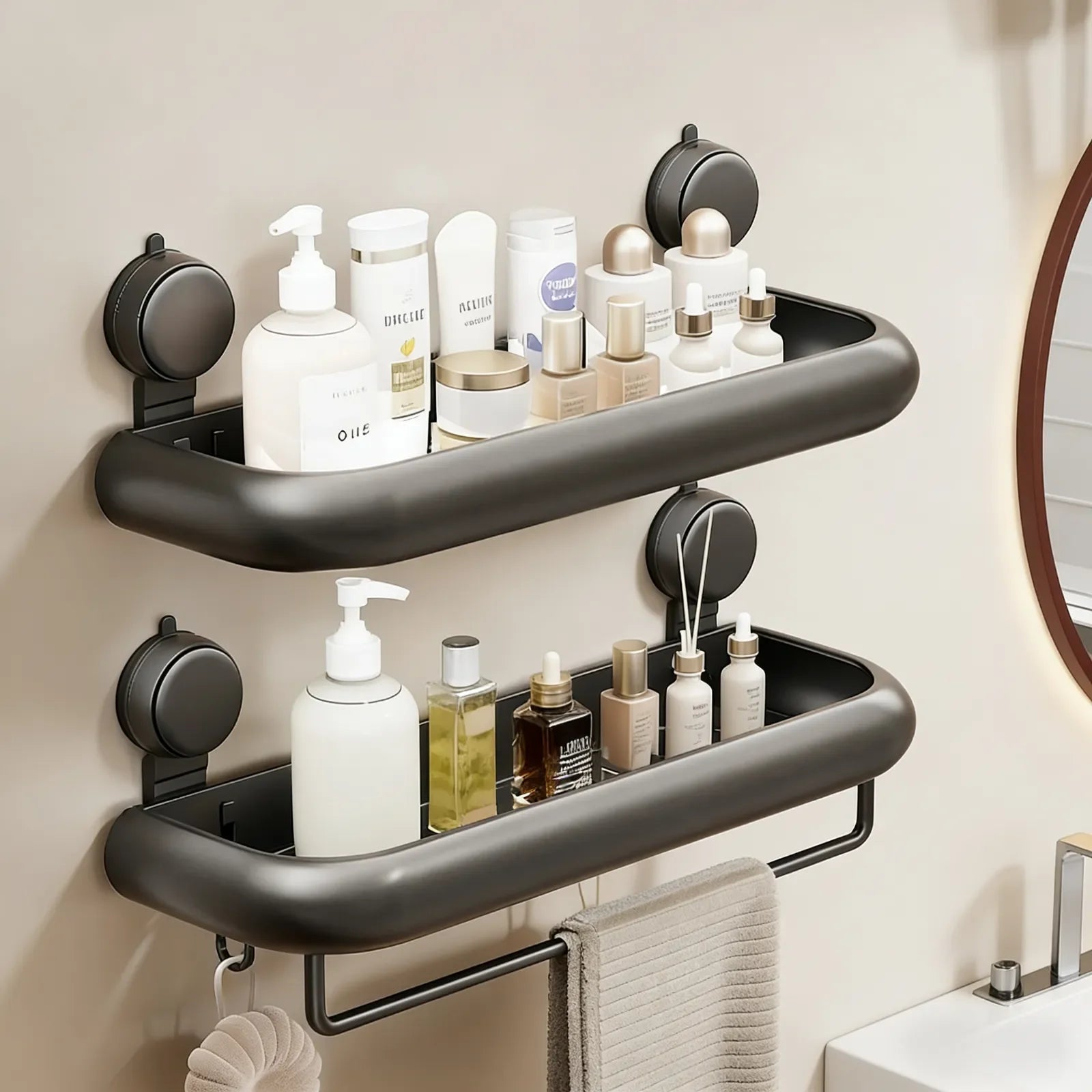 Premium Suction Cup Bathroom Organizer