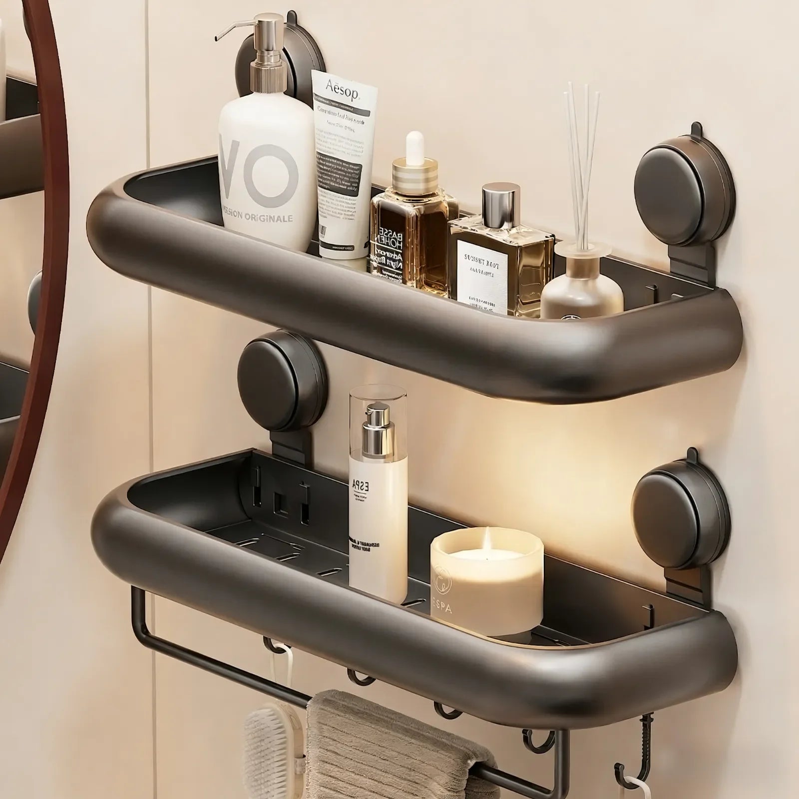 Premium Suction Cup Bathroom Organizer