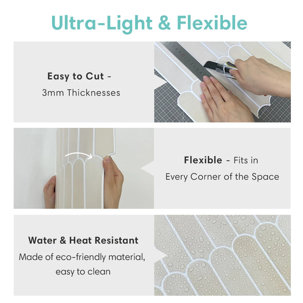 3D Fish Scale Tile Stickers for Stylish Spaces