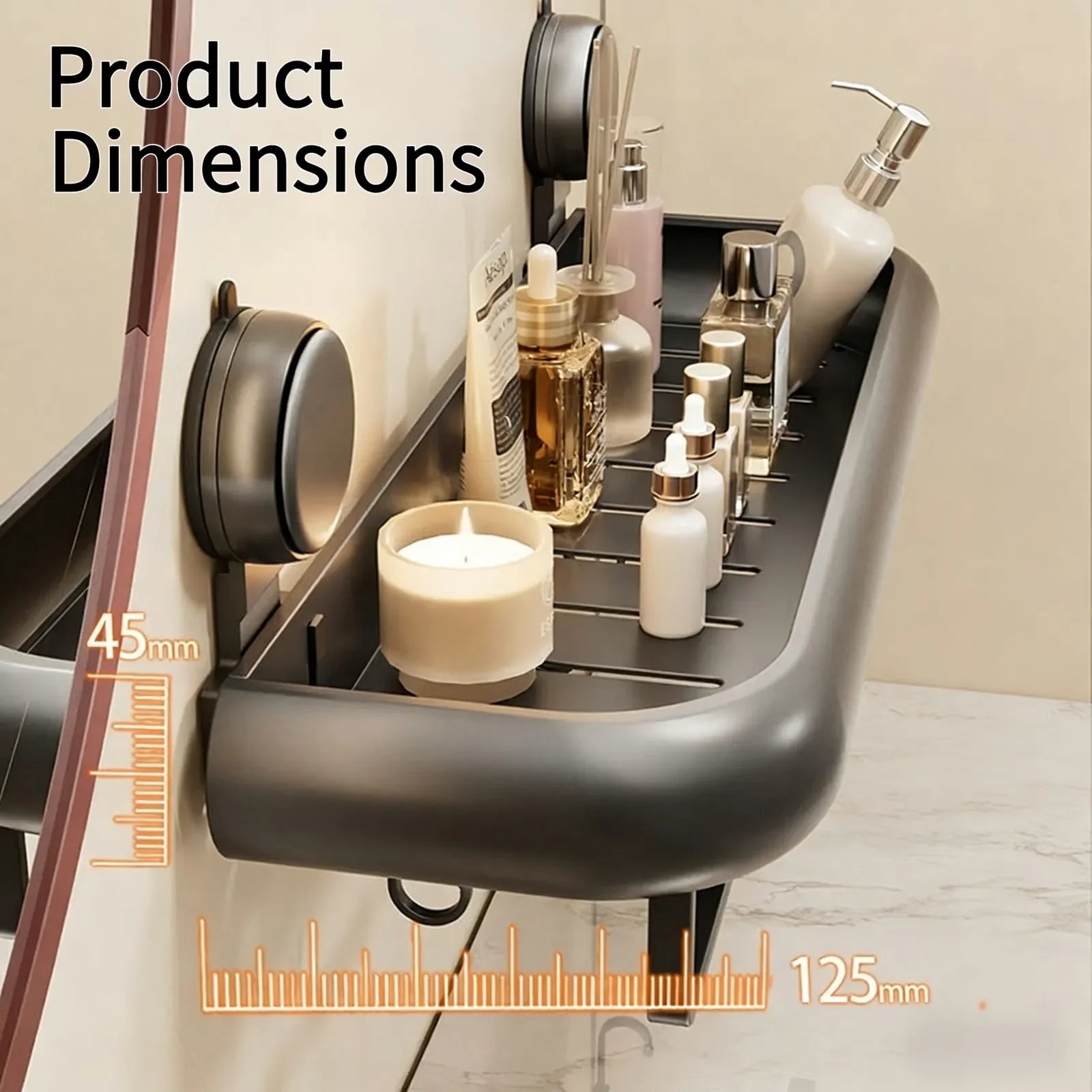 Premium Suction Cup Bathroom Organizer