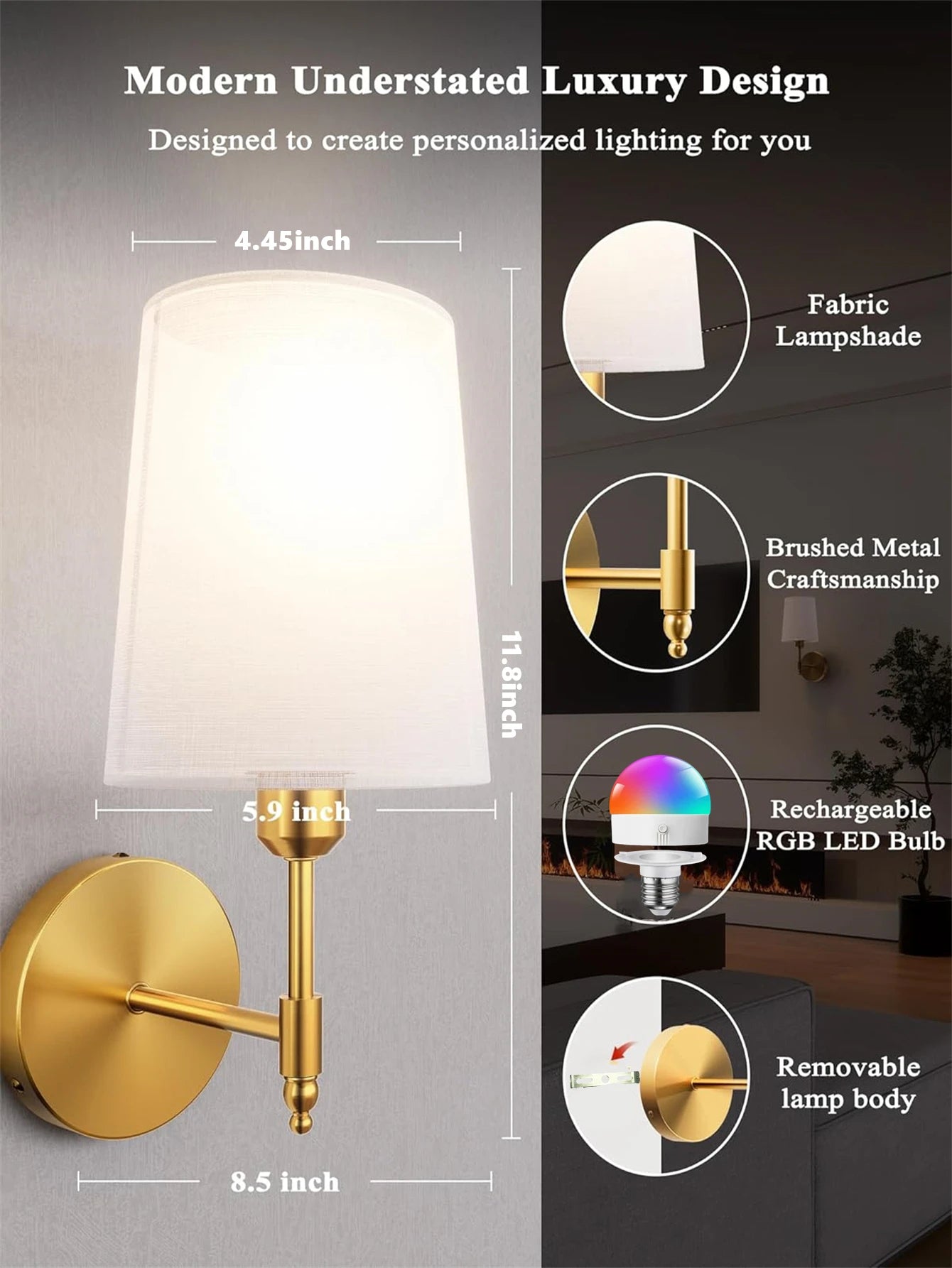 Versatile Wireless Color-Changing Wall Lamp