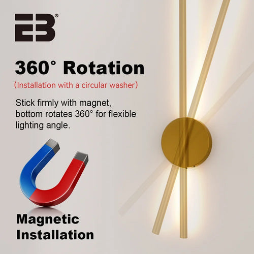 Elegant Gold Wireless Wall Sconces Set