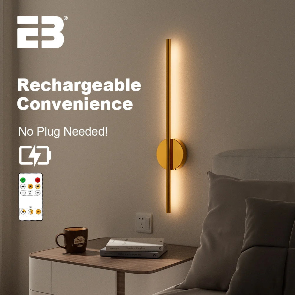 Elegant Gold Wireless Wall Sconces Set