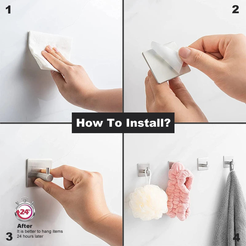 Elegant Stainless Steel Self-Adhesive Hook