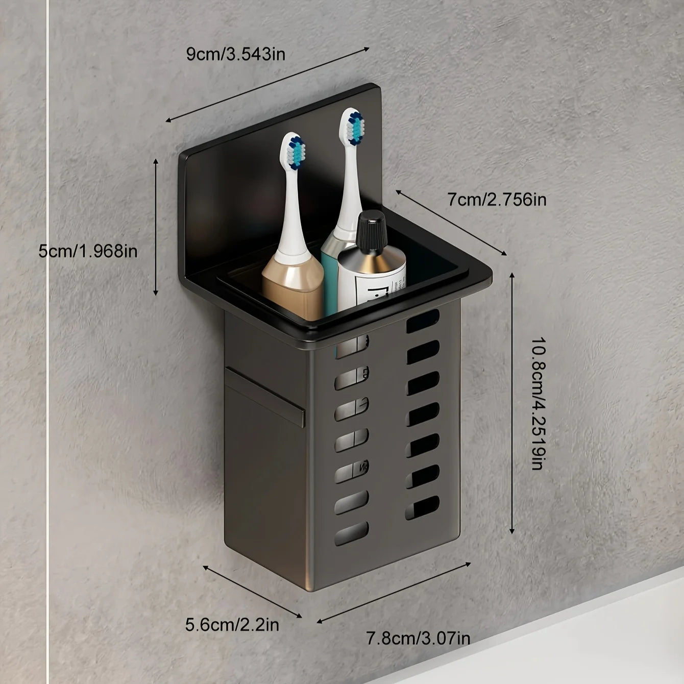 Sleek Wall-Mounted Bathroom Organizer